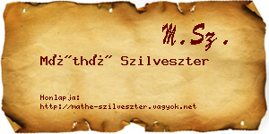 Máthé Szilveszter névjegykártya