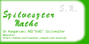 szilveszter mathe business card